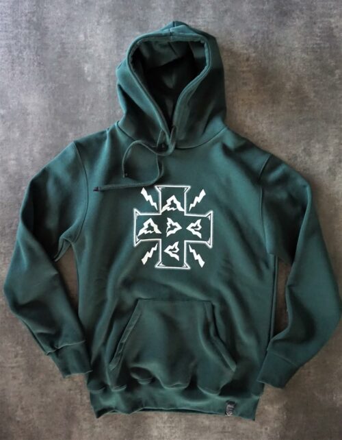 heavy hooded sweatshirt, manufactured with very resistant fabric