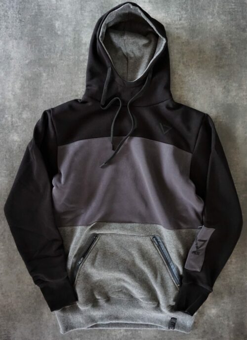heavy hooded sweatshirt, manufactured with very resistant fabric
