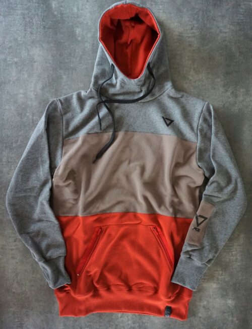 heavy hooded sweatshirt, manufactured with very resistant fabric