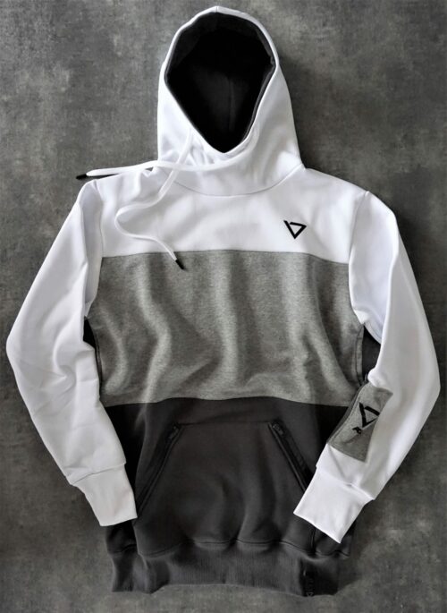 heavy hooded sweatshirt, manufactured with very resistant fabric