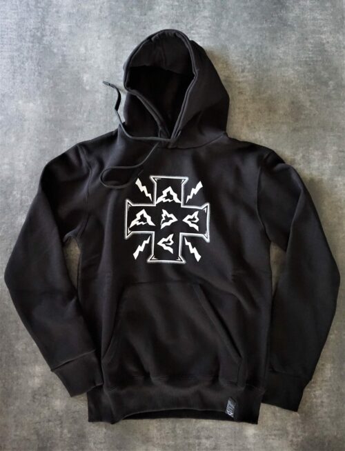 heavy hooded sweatshirt, manufactured with very resistant fabric